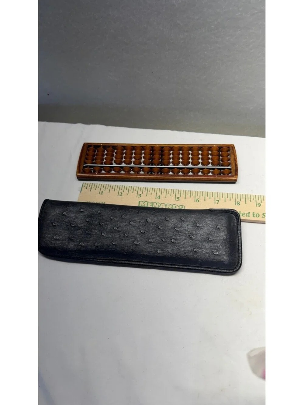 Vintage 23-Column Wooden Soroban Abacus with Protective Case - E-3